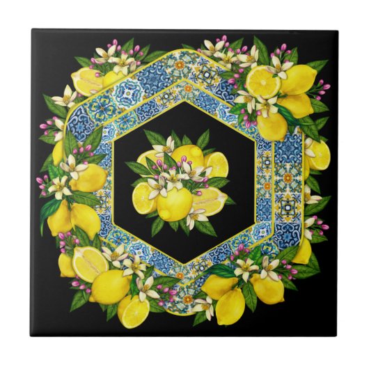 Überarbeitetes Mittelmeer-Muster 8 Keramik Tile Fliese (Vorderseite)