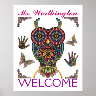 Überarbeitetes Phantastisches Owl Teacher Poster -