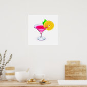 Überarbeitetes rosa Cocktailposter - SRF Poster (Küche)