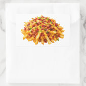 Überbackene Pommes mit Käse und Speck Rechteckiger Aufkleber (Tasche)