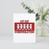 Überbevölkerungsreduzieren! Katzen Postkarte (Stehend Vorderseite)