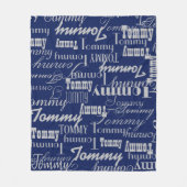 Überblauer Name Fleecedecke (Vorderseite)