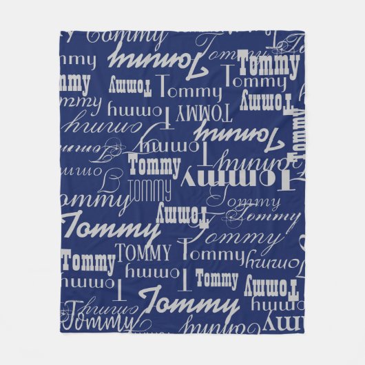 Überblauer Name Fleecedecke (Vorderseite)