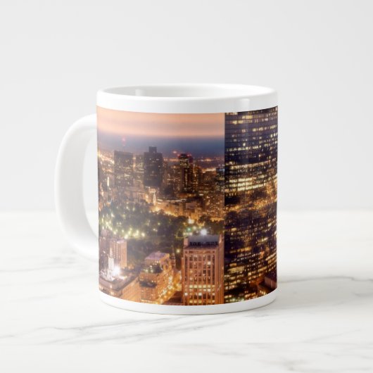 Überblick über Boston nachts Jumbo-Tasse (Vorderseite Links)