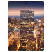 Überblick über Boston nachts Klemmbrett (Rückseite)