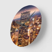 Überblick über Boston nachts Runde Wanduhr (Winkel)