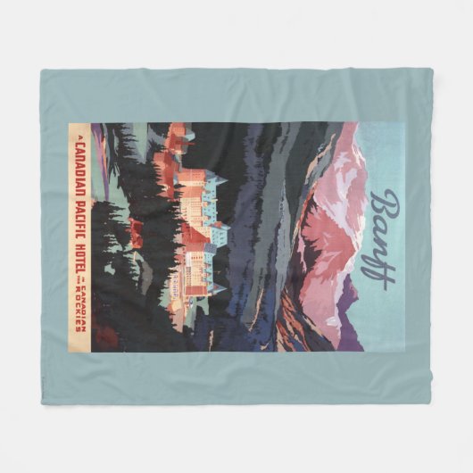 Überblick über das Banff Springs Hotel Plakat Fleecedecke (Vorderseite (Horizontal))