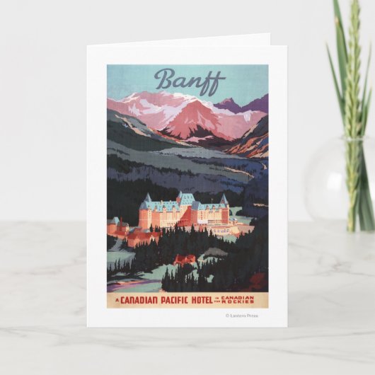 Überblick über das Banff Springs Hotel Plakat Karte (Vorderseite)