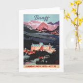 Überblick über das Banff Springs Hotel Plakat Karte (Gelbe Blume)