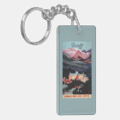 Überblick über das Banff Springs Hotel Plakat Schlüsselanhänger (Vorderseite links)