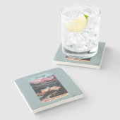 Überblick über das Banff Springs Hotel Plakat Steinuntersetzer (Seitenansicht)