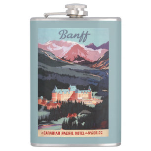 Überblick über das Banff Springs Hotel Poster Flachmann