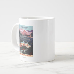 Überblick über das Banff Springs Hotel Poster Jumbo-Tasse
