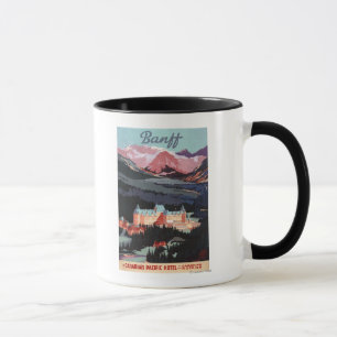 Überblick über das Banff Springs Hotel Poster Tasse