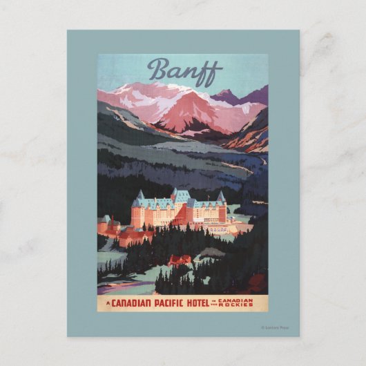 Überblick über das Poster des Banff Springs Hotel Postkarte (Vorderseite)