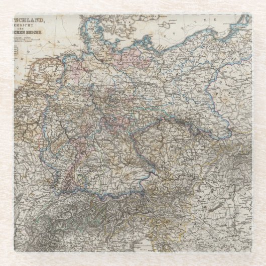 Überblick über deutsches Reich Glasuntersetzer (Vorderseite)