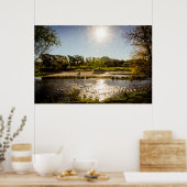 Überblick über die Flussufer mit klarem Himmel Poster (Küche)