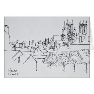 Überblick über die Stadt   Nantes, Frankreich