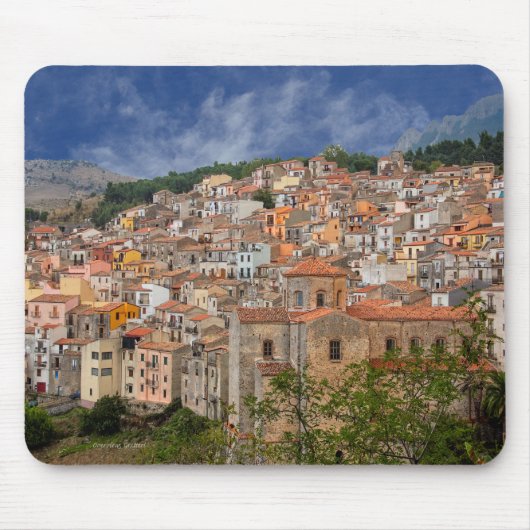 Überblick über eine sizilianische Bergstadt Mousepad (Vorne)