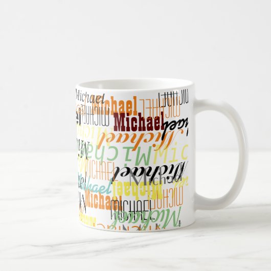 Überblindete Farbnamen überall gestempelt Kaffeetasse (Rechts)
