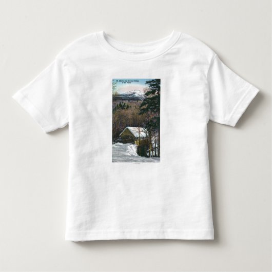 Überdachte Brücke am Gerinne im Winter Kleinkind T-shirt (Vorderseite)