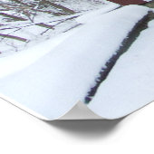Überdachte Brücke im Schnee Poster (Ecke)