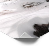 Überdachte Brücke im Schnee Poster (Ecke)