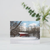 Überdachte Brücke im Winter Postkarte (Stehend Vorderseite)