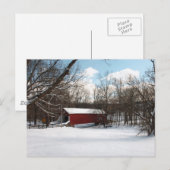 Überdachte Brücke im Winter Postkarte (Vorne/Hinten)