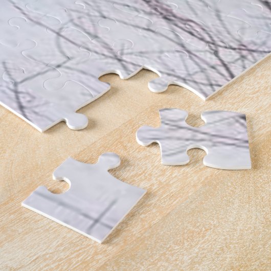 Überdachte Brücke im Winter Puzzle (Seite)