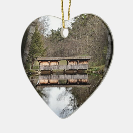 Überdachte Brücke Keramik Ornament (Links)