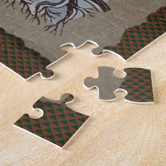 Überdachte Brücke u. Pferdeschlitten Puzzle (Seite)