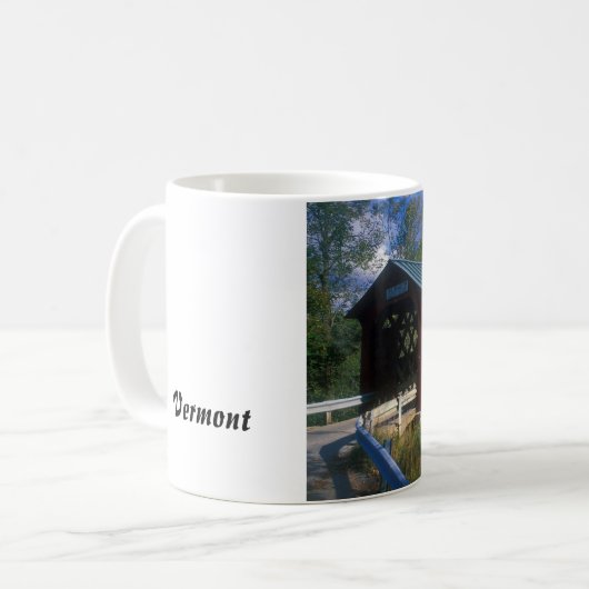 Überdachte Brücke Vermont Kaffeetasse (Vorderseite Links)