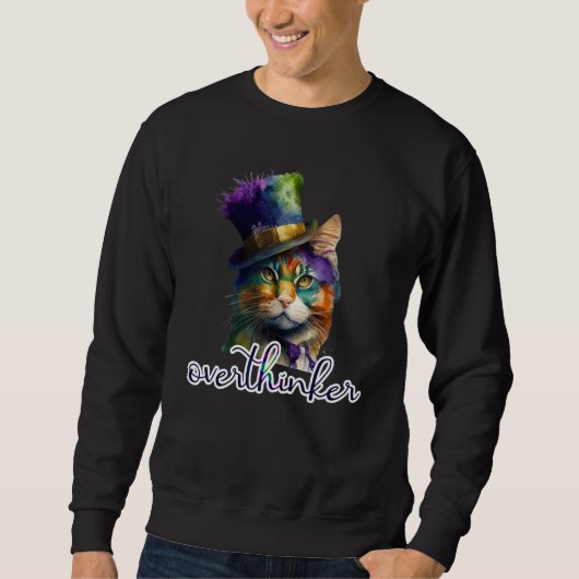 Überdenken Cat Meme Overthinker Geschenke Weihnach Sweatshirt (Vorderseite)