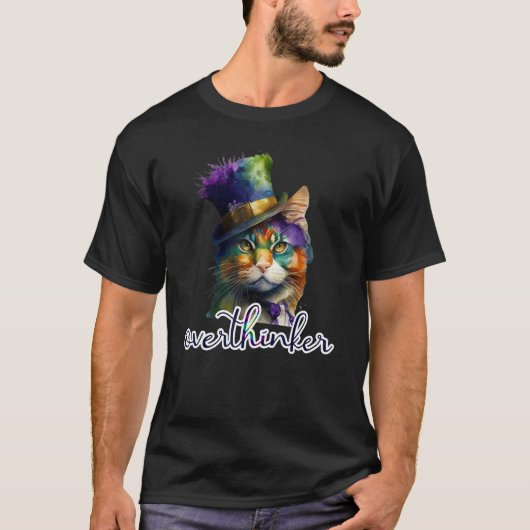 Überdenken Cat Meme Overthinker Geschenke Weihnach T-Shirt (Vorderseite)