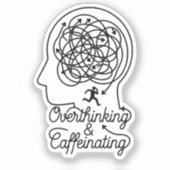 Überdenken & Koffeinieren Labyrinth Kopf Aufkleber (Vorderseite)