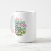 Überdenken Sie Dieses Blumige Humorvolle Textschil Kaffeetasse (Vorderseite Links)