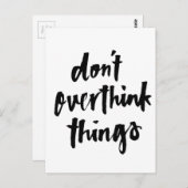 Überdenken Sie nicht Dinge, die zu Inspiration füh Postkarte (Vorne/Hinten)
