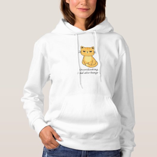 Überdenken und hungrige Orangenkatze Hoodie (Vorderseite)