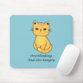 Überdenken und hungrige Orangenkatze Mousepad (Mit Mouse)