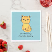 Überdenken und hungrige Orangenkatze Serviette (Beispiel)