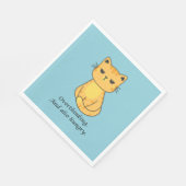 Überdenken und hungrige Orangenkatze Serviette (Ecke)