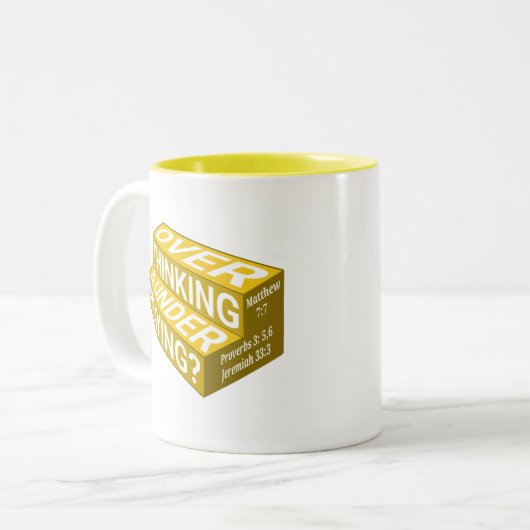 Überdenken und Unterbeten von Tasse mit Versen (Go (Vorderseite Links)