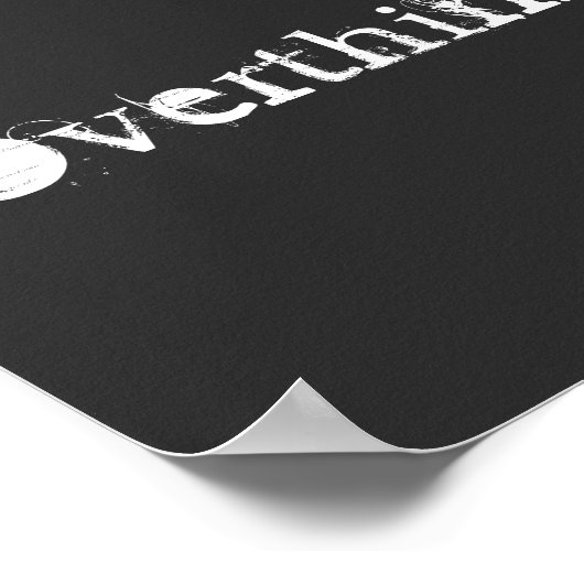 Überdenken von lustigen Zitaten in schwarzem und w Poster (Ecke)