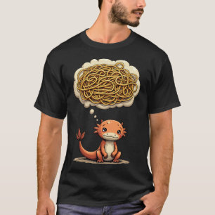 Überdenkender Axolotl Introvertierten-Humor Spaghe T-Shirt
