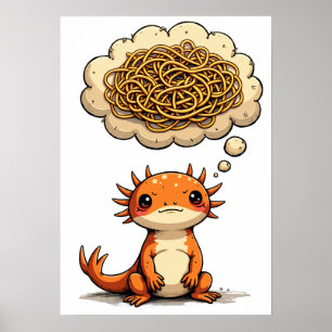 Überdenkender Axolotl Lustiges Zitat Introvertiert Poster