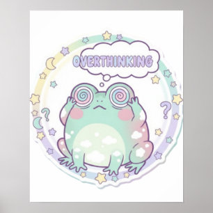 Überdenker-Frosch-Plakat Bunte Ästhetik Frosch A Poster