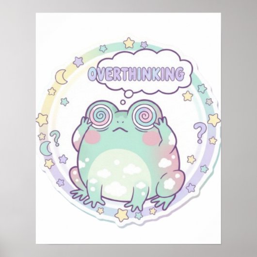 Überdenker-Frosch-Plakat Bunte Ästhetik Frosch A Poster (Vorne)