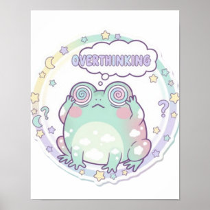 Überdenker-Frosch Poster Bunte Ästhetik Frosch A