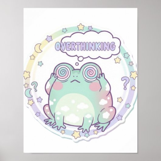 Überdenker-Frosch Poster Bunte Ästhetik Frosch A (Vorne)